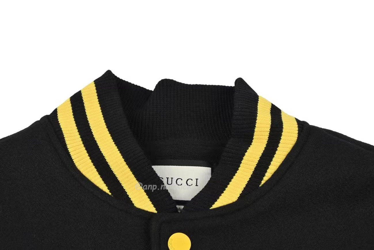 Gucci Wool Sweater Black Jacket Double G Pineapple Embroidered Patchwork Design (7) - newkick.cc